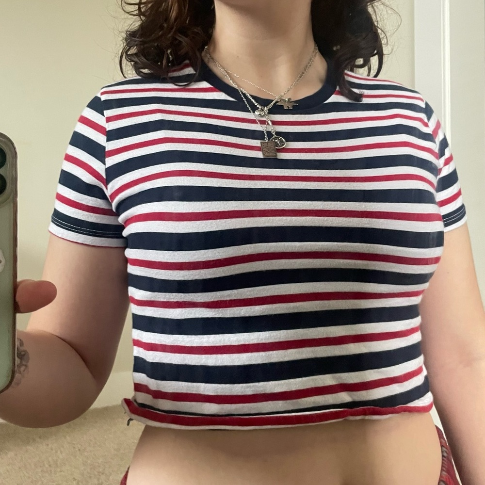 Brandy Melville Cropped Striped Tee